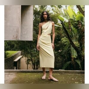 Asymmetric Cut Out Midi Dress